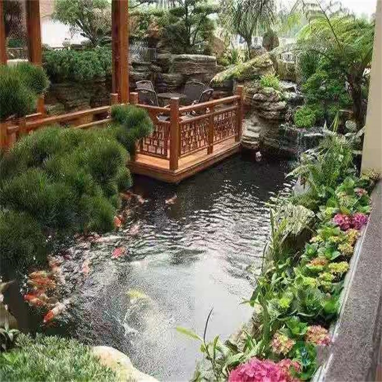 那大镇别墅庭院景观设计鱼池
